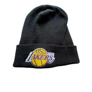 Los Angeles Lakers Reebok Black Knit Beanie Hat Cap‎ NBA Fan Gear